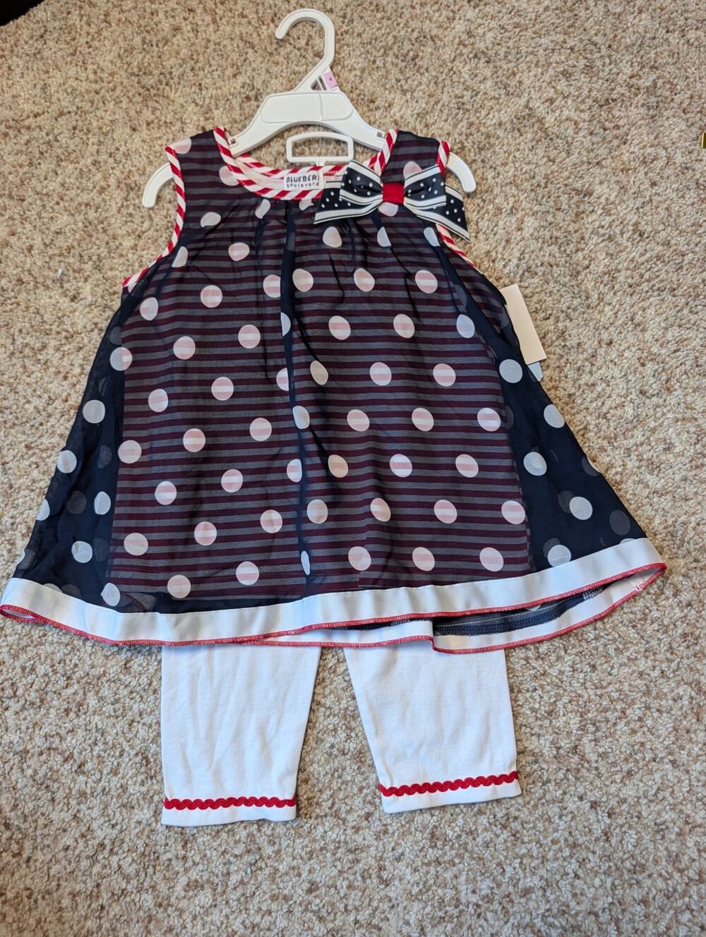 Blueberri Blvd girls Patriotic, 4th of july, Red, White & Blue outfit, 6, NEW